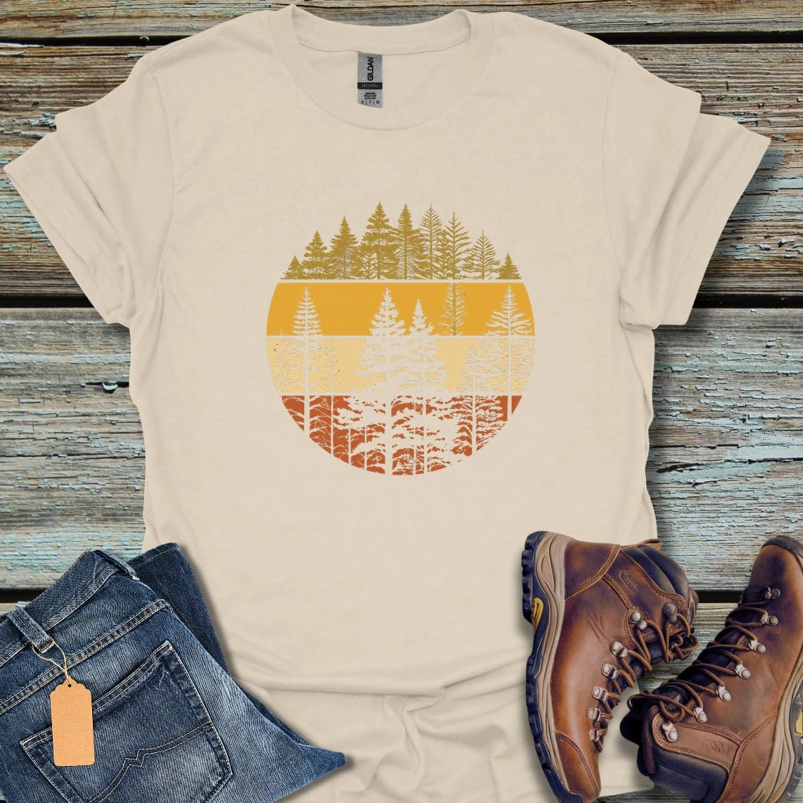 Vintage Sunset Forest T-Shirt - Beastly Banter