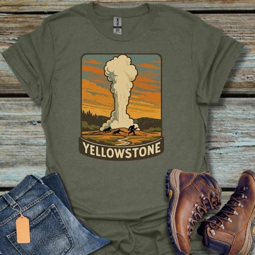 Yellowstone Geyser Bigfoot T-Shirt - Beastly Banter
